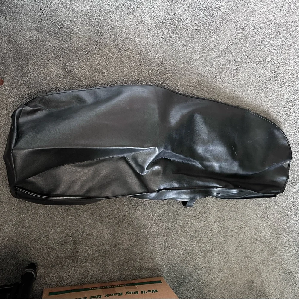 Ajay Fuqua Sports Golf Bag Travel Luggage Cover Black Vinyl leather Zip vintage
